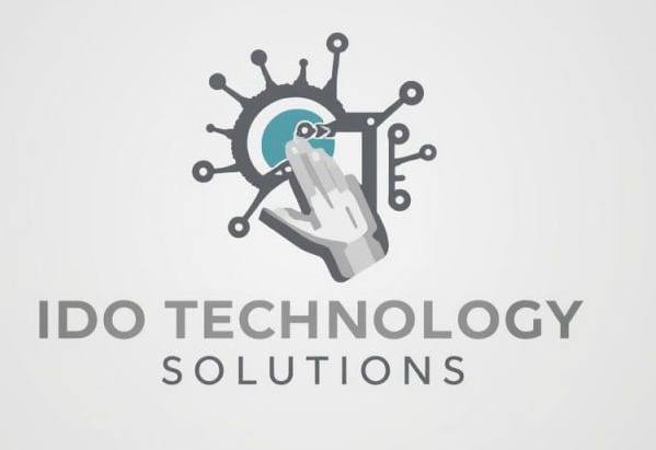 לוגו חברת עידו פתרונות טכנולוגיים – עיצוב ניאון כחול-ירוק